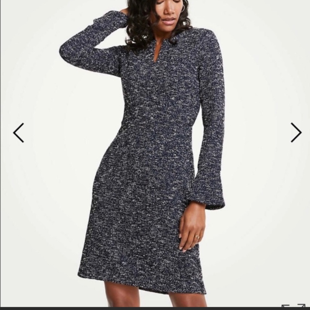 Ann Taylor tweed long sleeve dress 8p